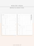 W117 | WO4P, Weekly 24-hour Schedule, To-do List Planner Template