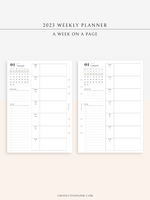 W108_01GX_WO1P_2023 | 2023 Dated Weekly Planner Inserts Printable Template