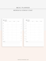 N121-4 | Meal Prep Plan Template, Groceries Shopping List