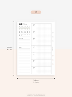 W108_01G_WO1P_2023 | 2023 Dated Weekly Planner Inserts Printable Template