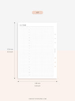 D119 | Basic Daily Planner, Grid Lyaout, Day on a Page
