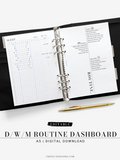 DA122 | Editable Daily & Weekly & Monthly Routine Dashboard