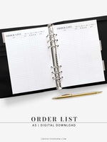 N125 | Order List, Online Shopping Tracker, Purchase History, Spending Log