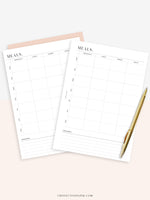 N121-4 | Meal Prep Plan Template, Groceries Shopping List