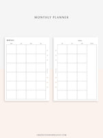 M101 | Basic Monthly Planner Printable Inserts for Minimalist