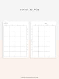 M101 | Basic Monthly Planner Printable Inserts for Minimalist