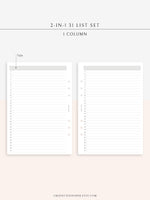 N114 | 31 List Set for Monthly Overview & Daily Tracker, Gratitude Journal