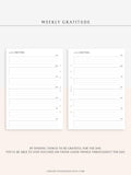 W103 | Minimal Weekly Gratitude Journal Printable Template Inserts