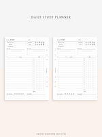 D108 | Daily Study Planner Inserts Printable Template