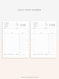 D108 | Daily Study Planner Inserts Printable Template