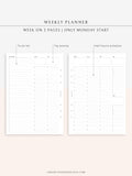 W112 | To-do List Type Weekly Schedule Planner Printable Inserts