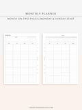 M106_L | Monthly Planner with 31 Days Habit Tracker Printable Inserts