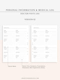 N113 | Personal Information & Medical Log Template