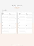 W101 | Week on a Page, Weekly Planner Printable Inserts Template