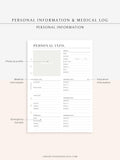 N113 | Personal Information & Medical Log Template