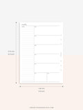 W107 | Week on a Page, Weekly Planner Printable Inserts, Monday Start