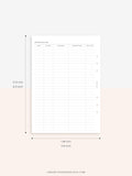 N113 | Personal Information & Medical Log Template