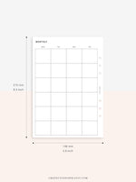 M101 | Basic Monthly Planner Printable Inserts for Minimalist