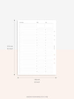 W112 | To-do List Type Weekly Schedule Planner Printable Inserts