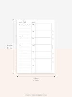 W108 | Week on a Page, Weekly Planner Printable Inserts Template