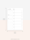 W108 | Week on a Page, Weekly Planner Printable Inserts Template