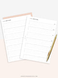 W103 | Minimal Weekly Gratitude Journal Printable Template Inserts