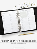 N113 | Personal Information & Medical Log Template