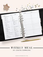 T108 | Weekly Meal Planner & Grocery Shopping List