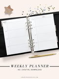 W104 | Week on 2 Pages, Weekly Planner Printable Inserts Template