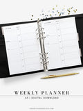 W108 | Week on a Page, Weekly Planner Printable Inserts Template