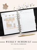 W106 | Weekly Schedule Planner Inserts, Time Table Template Printable