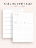 W110 | Week on 2 Pages, Weekly Planner & Tracker & Checklist