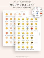 T116 | Monthly Emoji or Color Mood Tracker