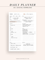 D102 | Daily Planner Inserts Printable Template, Minimal Grid Layout