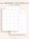 M101 | Basic Monthly Planner Printable Inserts for Minimalist