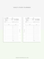 D108 | Daily Study Planner Inserts Printable Template