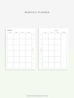 M101 | Basic Monthly Planner Printable Inserts for Minimalist