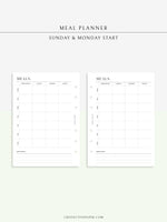 N121-4 | Meal Prep Plan Template, Groceries Shopping List