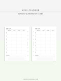 N121-4 | Meal Prep Plan Template, Groceries Shopping List