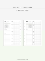 W108_01G_WO1P_2023 | 2023 Dated Weekly Planner Inserts Printable Template