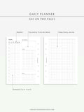 D111_DO2P | Day on Two Pages, Daily Planner Printable Inserts Template
