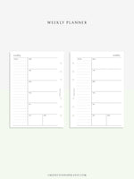 W107 | Week on a Page, Weekly Planner Printable Inserts, Monday Start