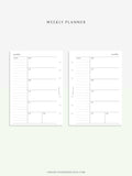 W107 | Week on a Page, Weekly Planner Printable Inserts, Monday Start