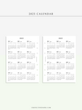 Y104_2023 | 2023 Calendar Planner Inserts Printable