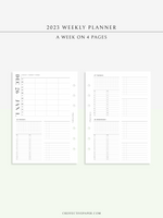 W117_2023 | 2023 Dated Weekly Planner, 24-hour Time Scheduler, WO4P