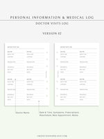 N113 | Personal Information & Medical Log Template