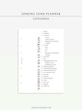 T124 | Sinking Fund Categories, Lists, Tracker Template