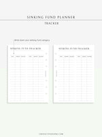 T124 | Sinking Fund Categories, Lists, Tracker Template