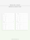 W117 | WO4P, Weekly 24-hour Schedule, To-do List Planner Template
