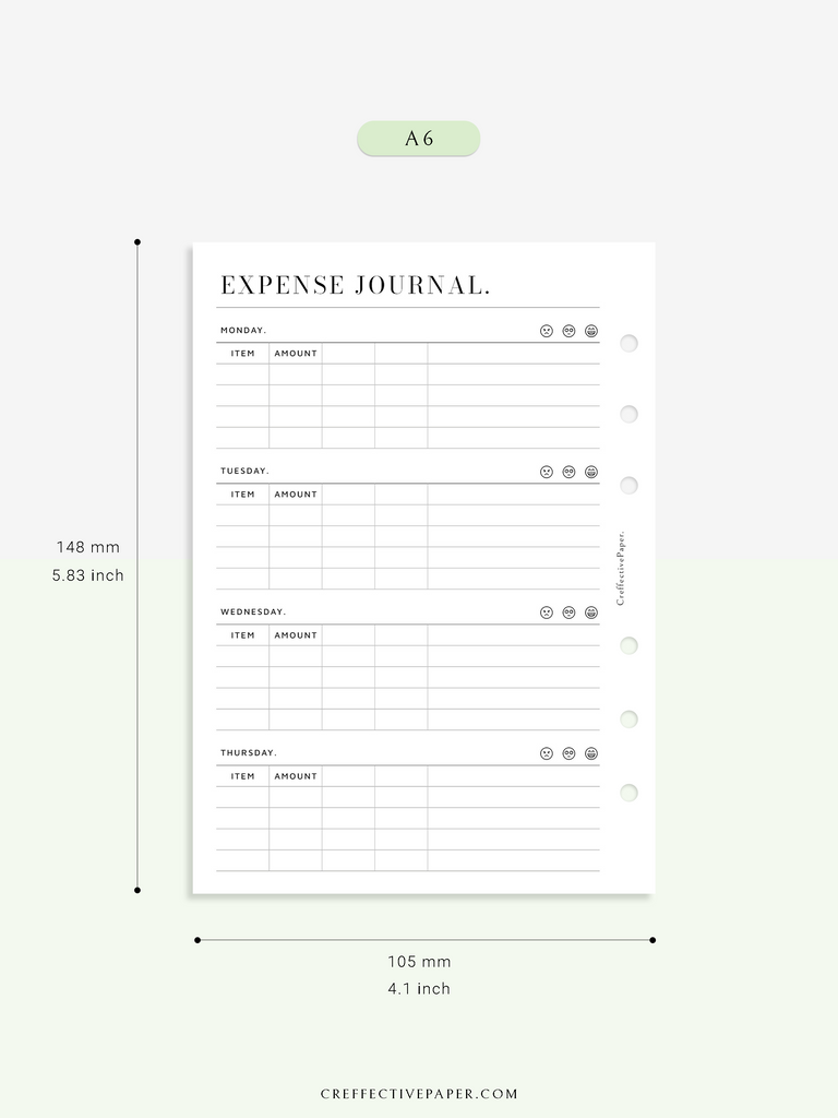 N126 | Expense Journal Pages, Weekly Spending Log, Financial Planner ...